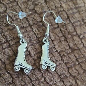 Silver Roller Skate Earrings